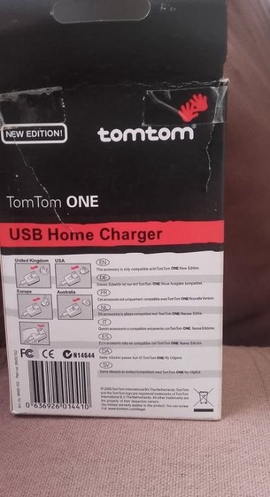 Carregador de bateria GPS Tom Tom One.novo.nunca foi usado.