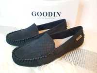 Mokasyny ażurowe buty r40 Goodin czarne
