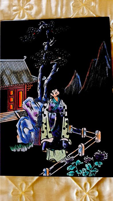 obrazki chińskie z laki drzewo egzotyczne