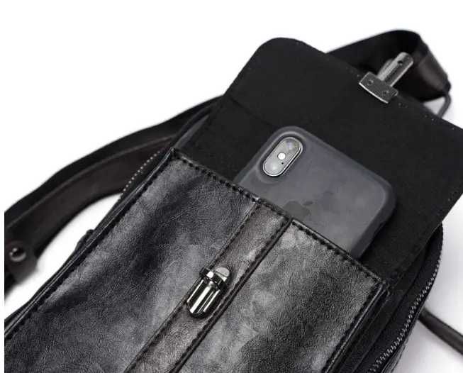 Мужская брендовая бананка сумка на грудь плечо барсетка рюкзак ранец