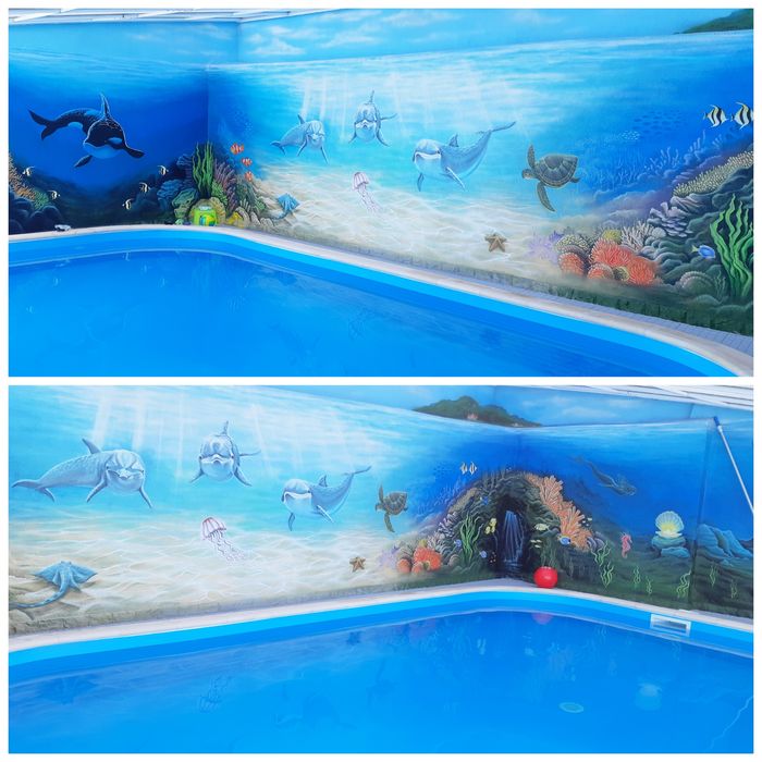 Pintura artística em parede.