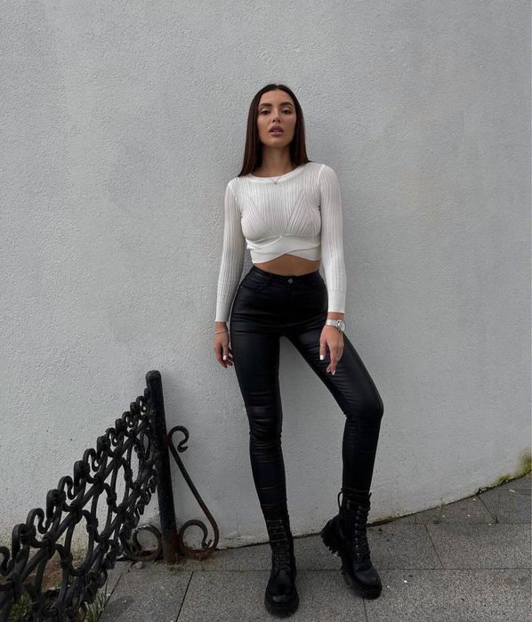 Утеплені штани з екошкіри