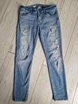Damskie jeansy tommy hilfiger skinny fit elastyczne w30 z przetarciami