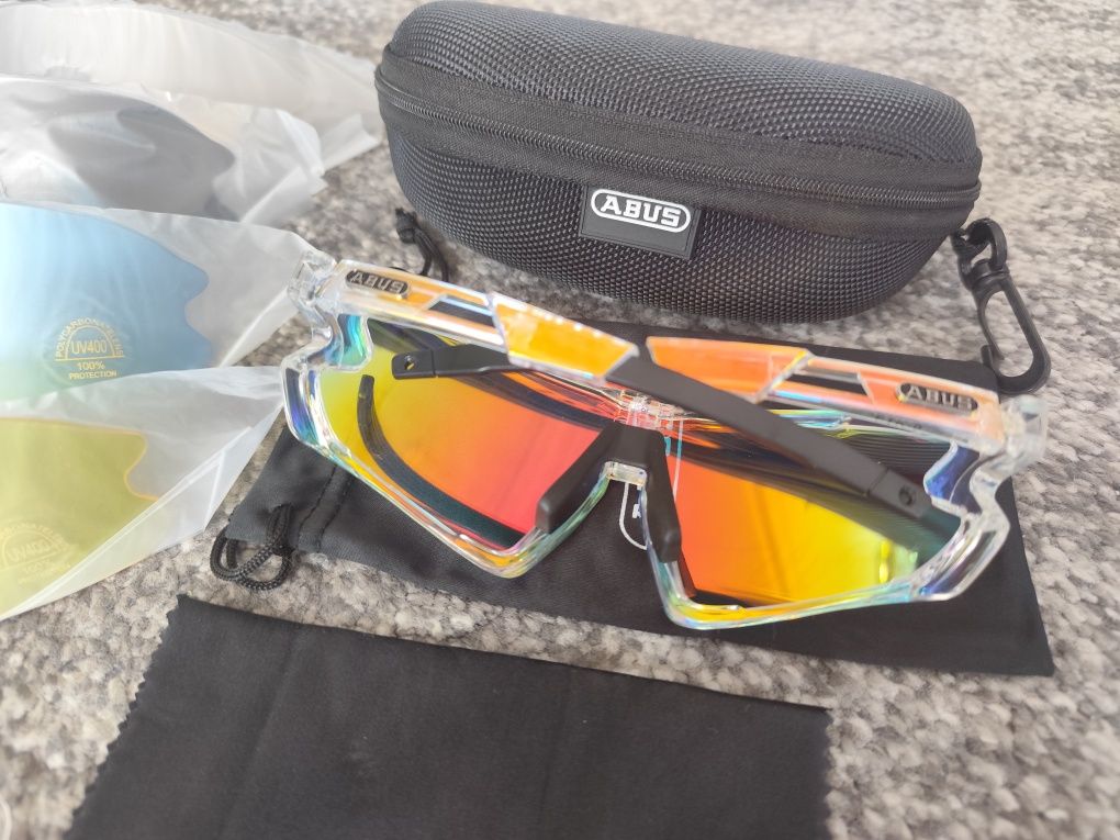Okulary Sportowe Do Biegania Na Rower Outdoor polaryzacja +4Szkła Abus