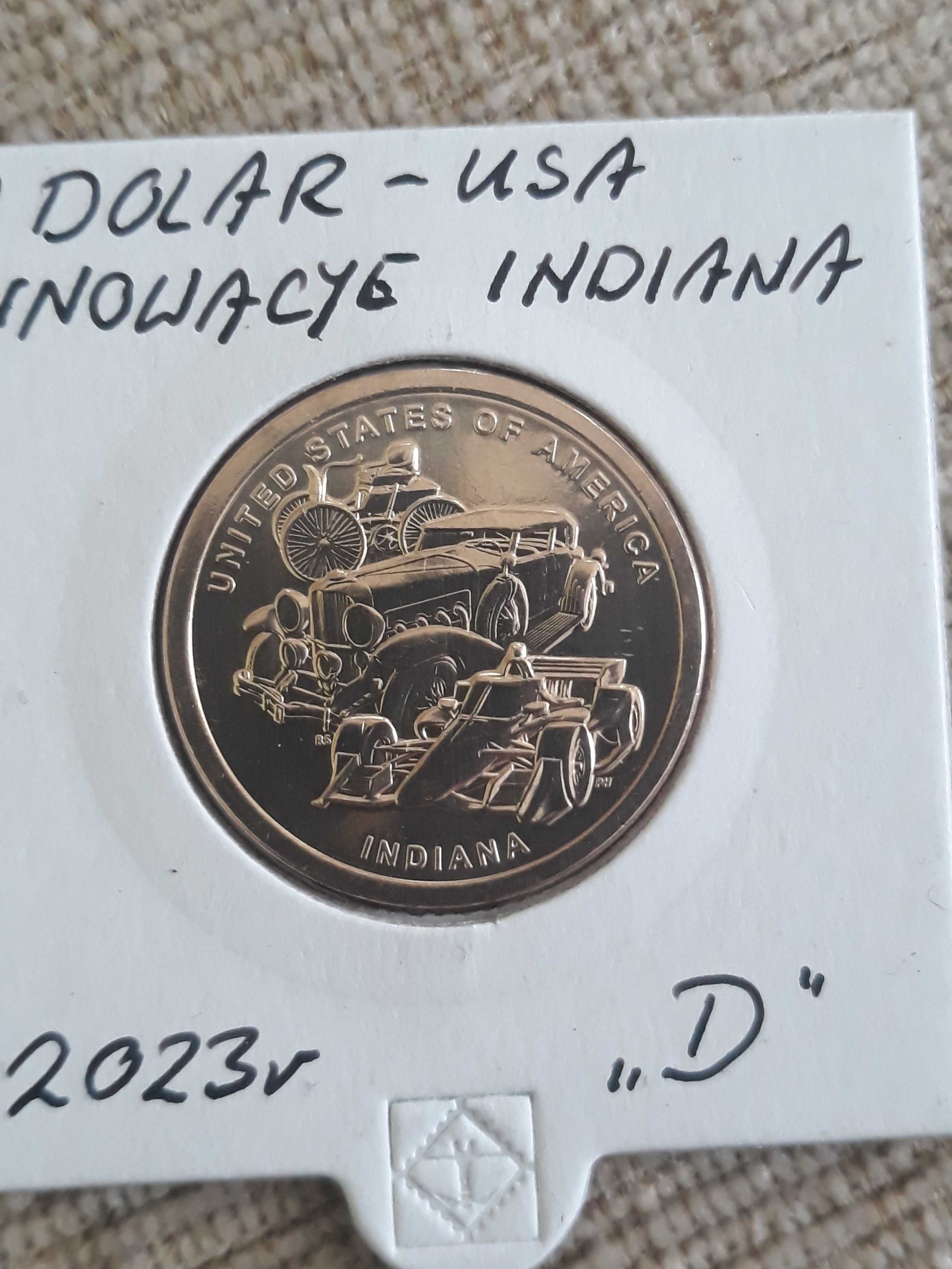 1 Dolar USA Innowacje 2023 r.- Indiana - men. D