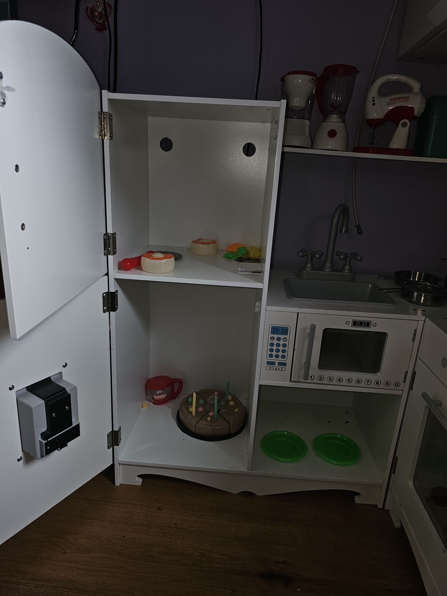 Kuchnia dziecięca drewniana dla dziewczynki / chłopca biała narożna