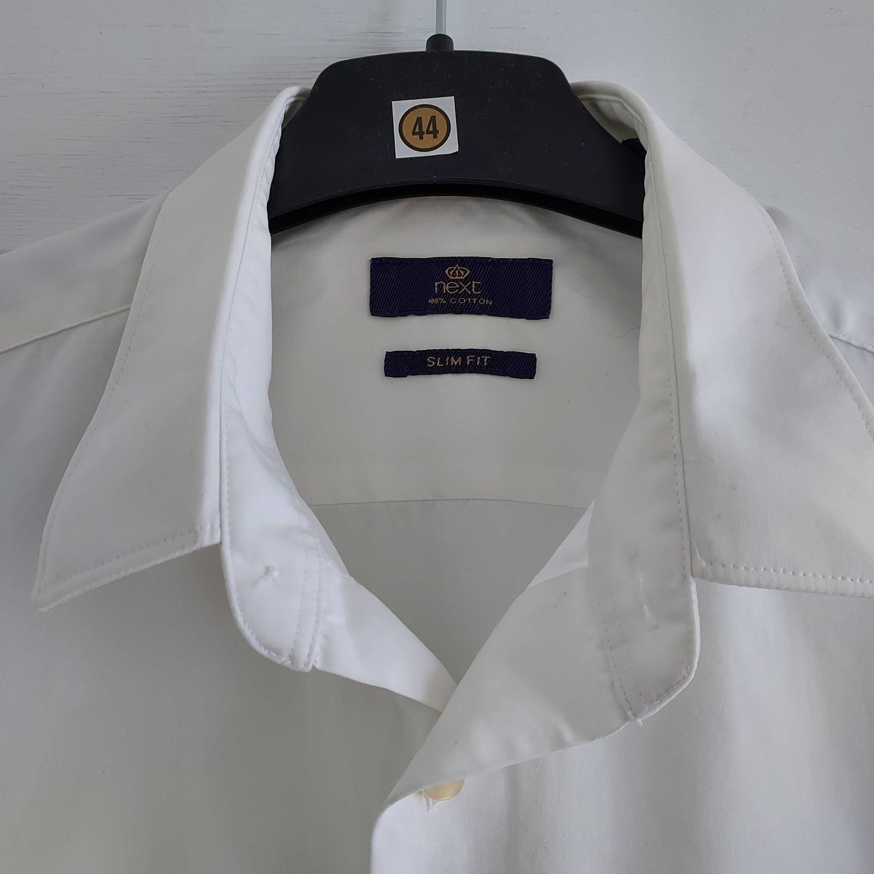 Biała koszula męska Next S slim fit 39 cm