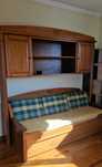 Cama Estúdio/Sofá com Estante + 2 colchões