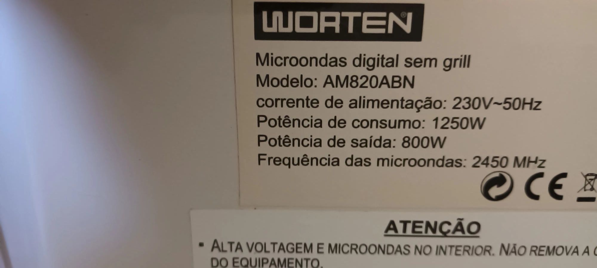 Microondas Worten- funciona perfeitamente