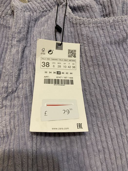 Фіолетові вельветові штани Zara