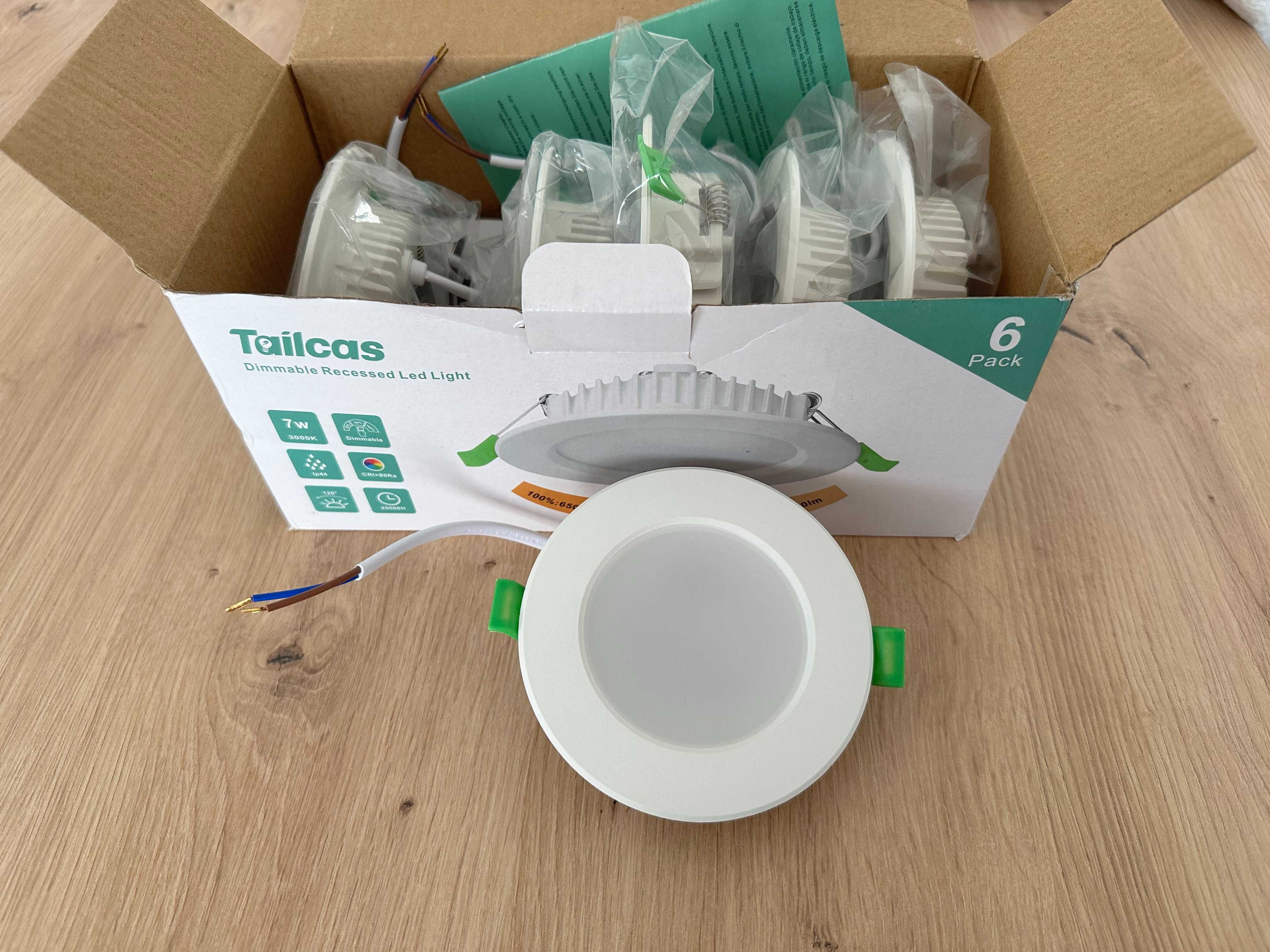 Conjunto 6 leds / focos redondos - novo na caixa
