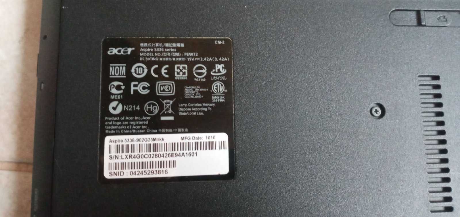 Продам ноутбук Acer Aspire 5336 +380987445675