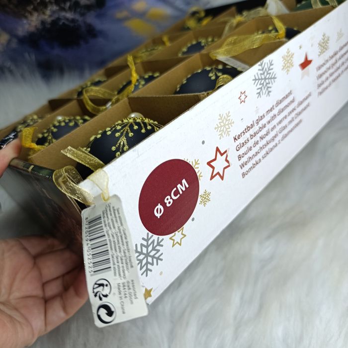 12 шт Новорічний декор прикраса чорний шар скляний іграшка куля скло