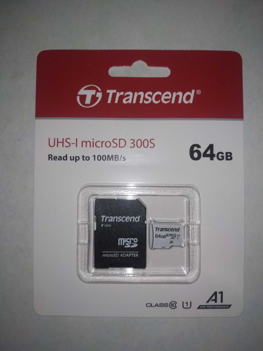 Продам карту памяти Transcend на 64 Gb, 10 Class. Оригинал, новая!