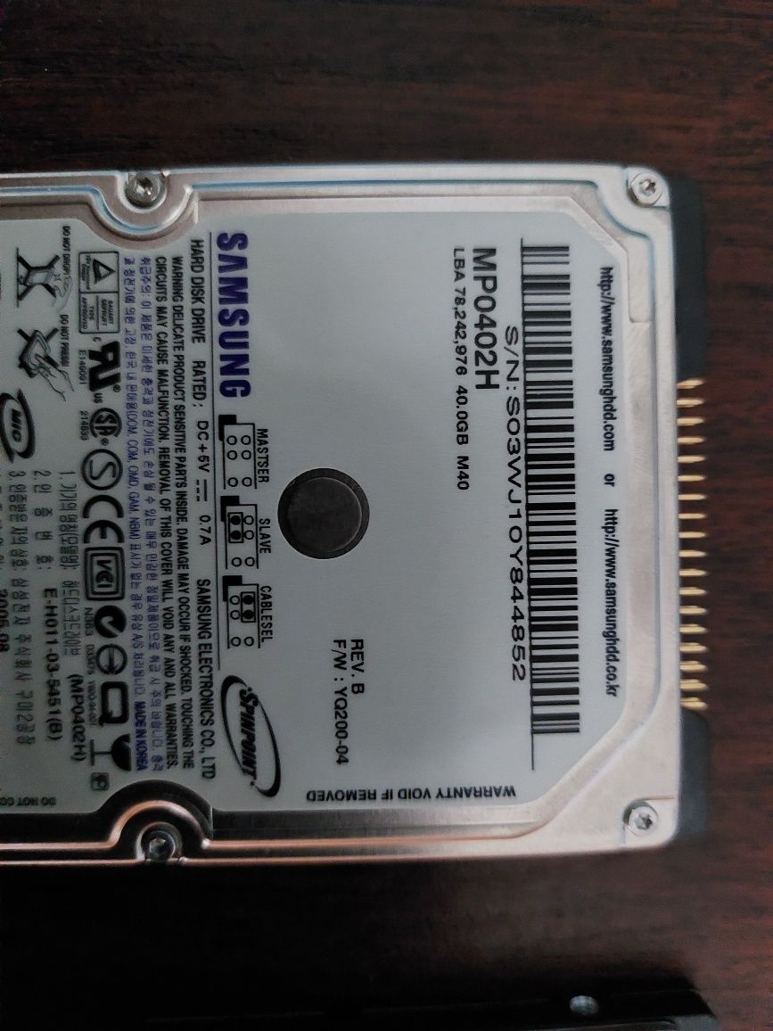 2 Dyski twarde PATA (IDE/ATA) 2.5 z retro laptopów SPRAWNE