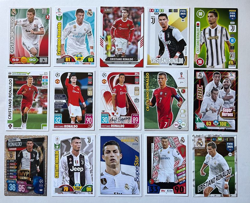 Cristiano Ronaldo cartas / cromos Panini / Topps