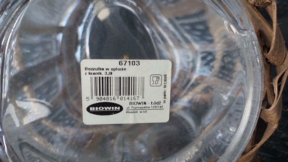 Beczułka z kranikiem w oplocie 3,8l BIOWIN