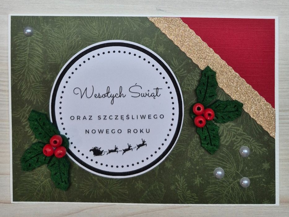 Kartka świąteczna – ręcznie robiona