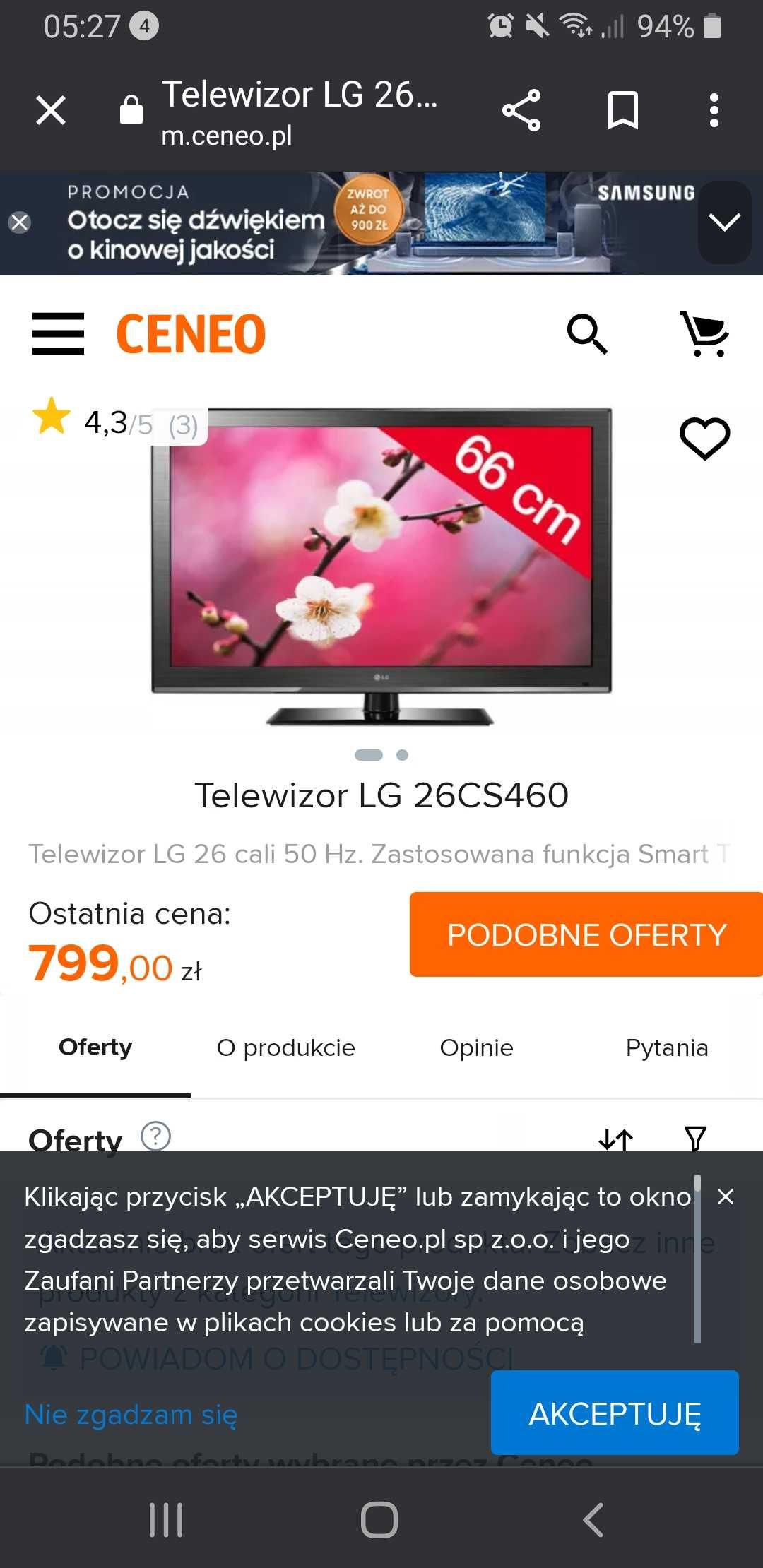 Telewizor   LG 26 cali