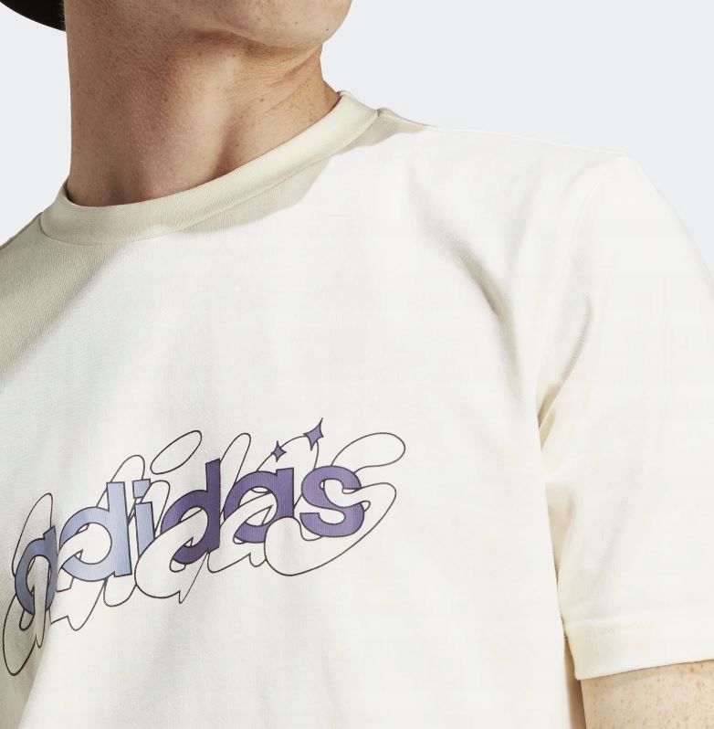 Adidas Wygodna Koszulka T-shirt Bawełniana Illustrated Linear Graphic