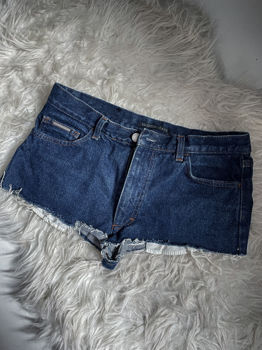 Krótkie wycięte spodenki jeans 100% bawełna Valentino XS/XXS