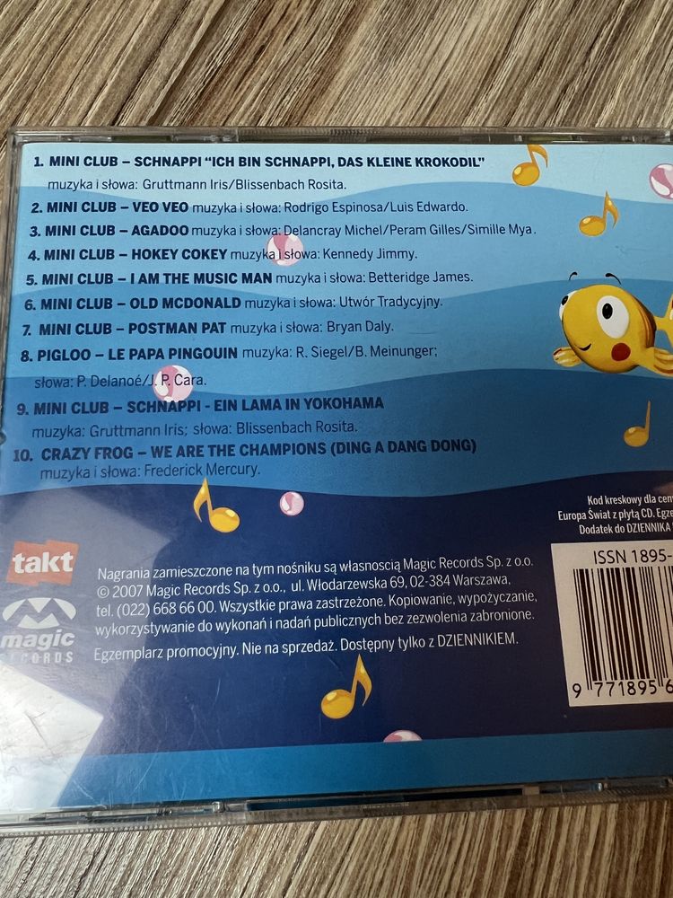 5x CD Muzyka dla smyka Przeboje TV Mini Mini rybka - kurier DPD