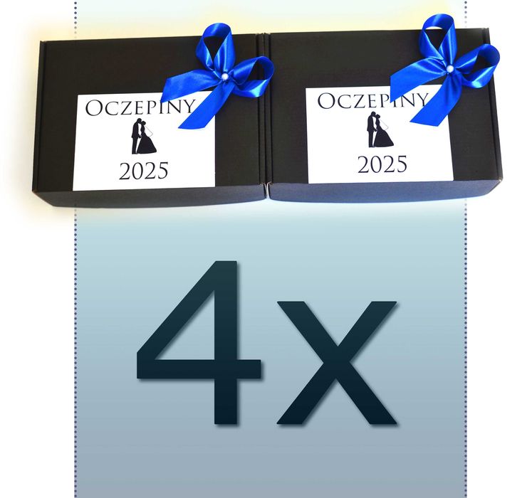 4x Bardzo czarne Pudełka na oczepiny Panów oczepinowa zabawa za grosze