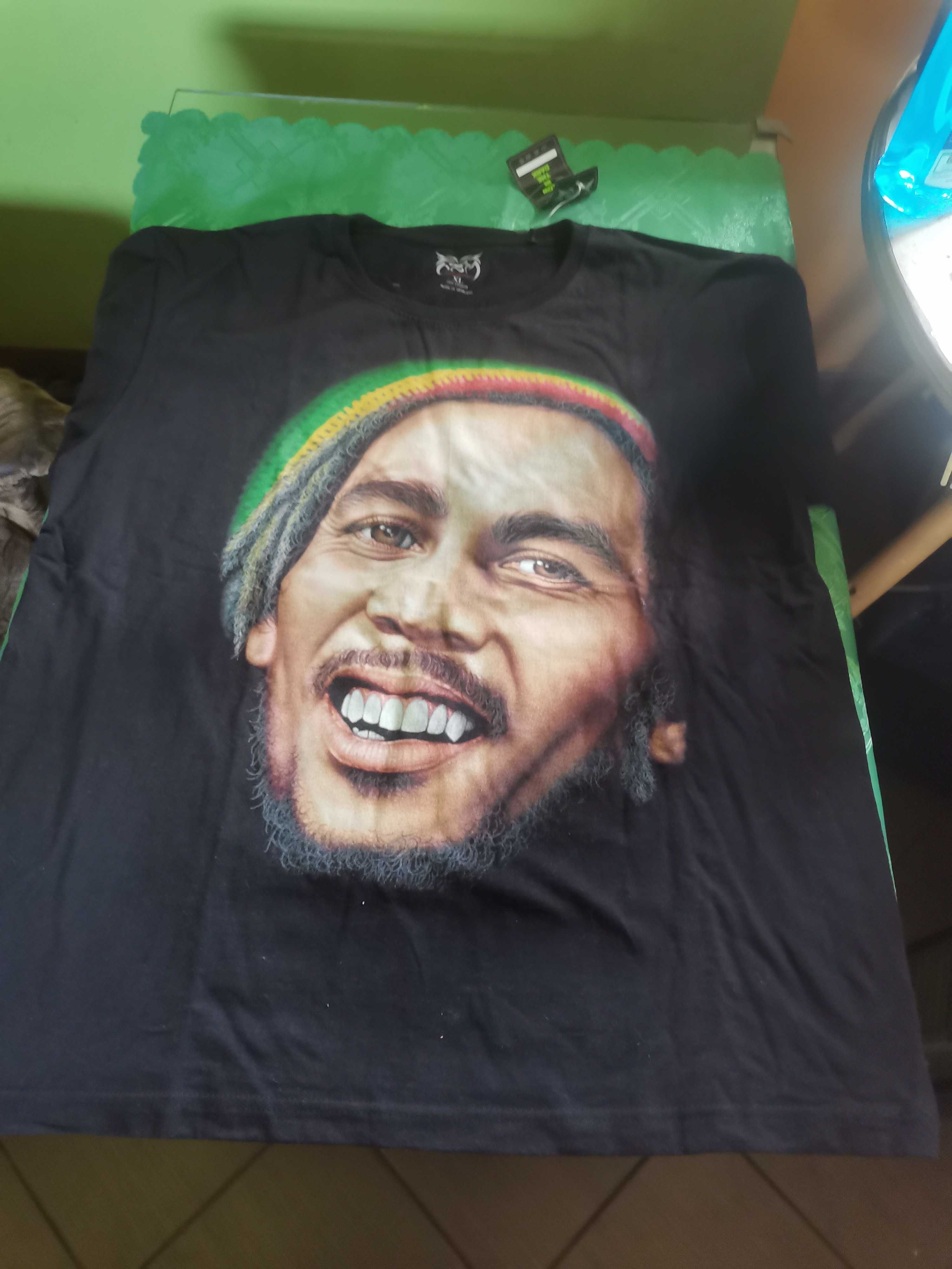 Koszulka Bob Marley XL nadruk przód tyl