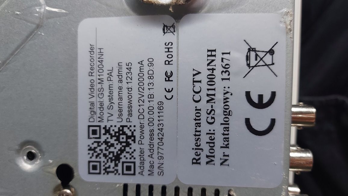 Rejestrator analogowy GISE na 4 kamery monitoring