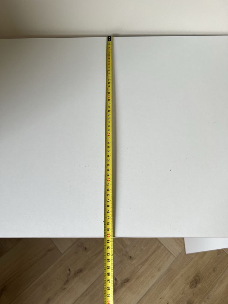 Regał 180 cm + biurko 125 cm – biały komplet