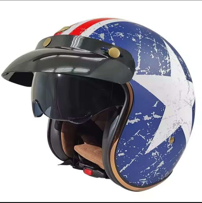 Мото шлем 3/4. Ретро. Круизер. Американский стиль XXL. Новые