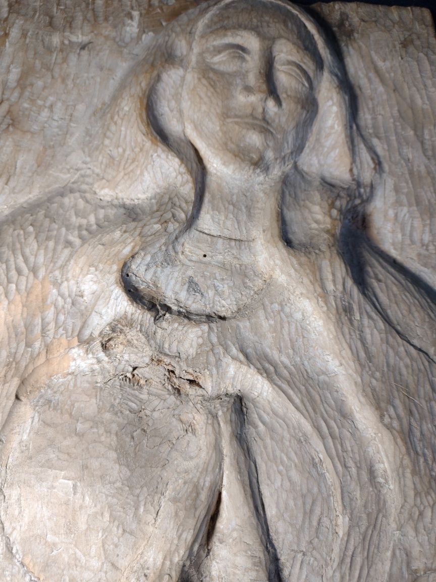 Rzeźba obraz drewno Madonna Modlaca się