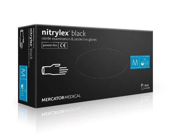 Rękawiczki nitrylowe czarne rozm. S, M, L, XL