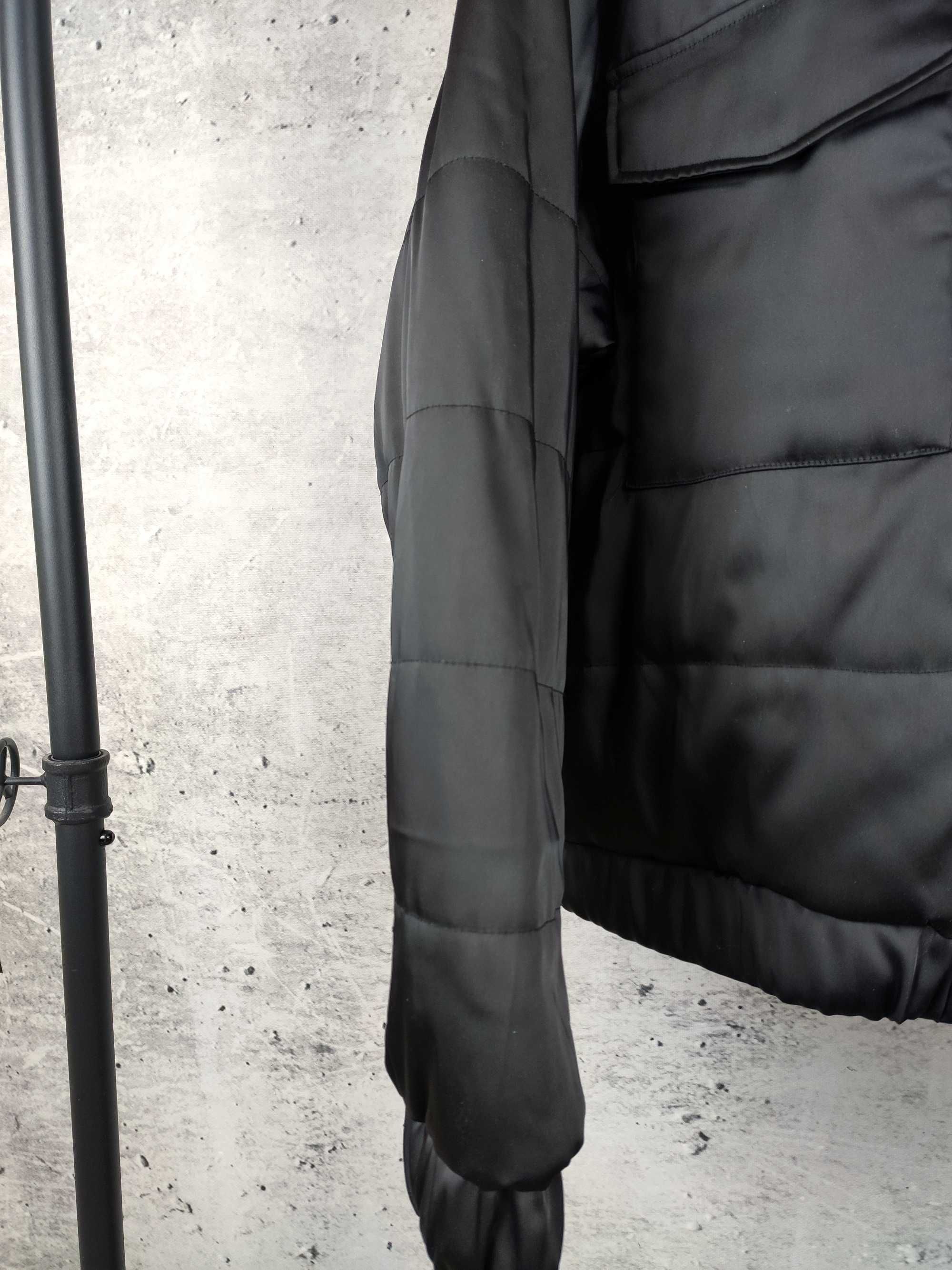 Kurtka bomber H&M avant garde boxy czarna unisex męska r. S/M