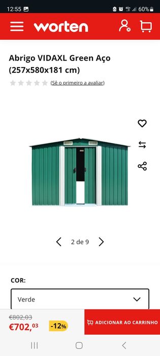 Abrigo em metal novo, fechado na caixa