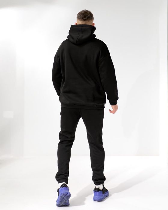 Чоловічий зимовий костюм NIKE 48-54 чорний худі і штани кофта джогери