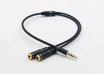 NOVO - Cabo Adaptador DUPLO - Jack 3.5mm (Macho) - Micro/Audio (Feme