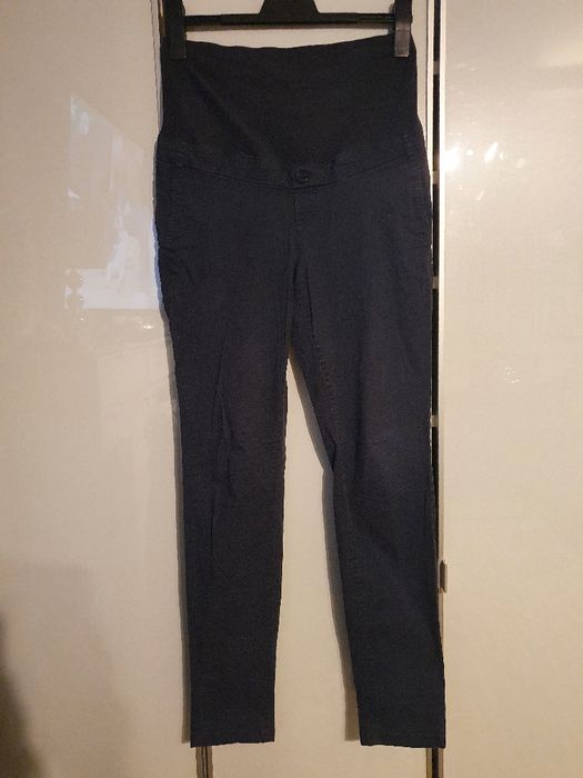 Eleganckie spodnie ciążowe, czarne, wygodne H&M MAMA 38