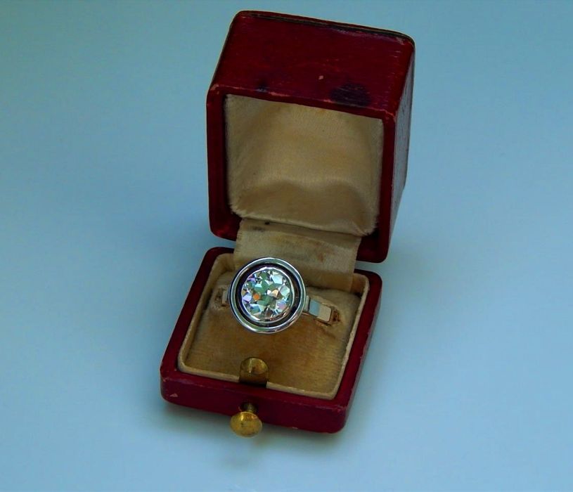 Старинное кольцо 2.50 ct бриллиант золото, платина