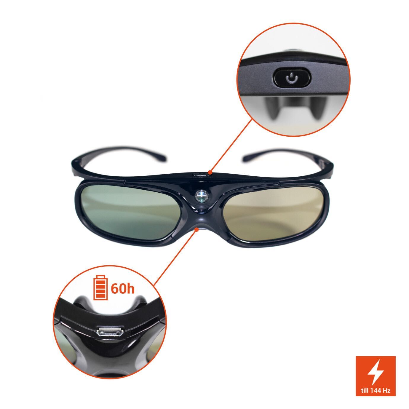 Aktywne migawkowe okulary 3D DLP-Link 144Hz do projektorów DLP Nowe!