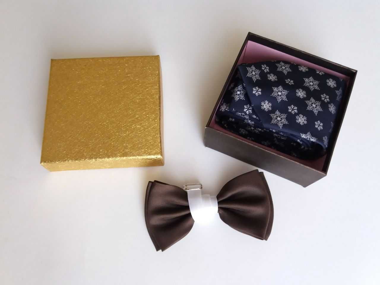 Новорічна Краватка чоловіча Odji галстук та бабочка метелик в упаковці