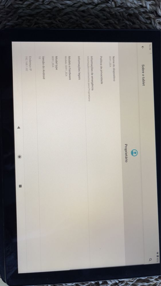 Tablet 10” Alcatel modelo 8091