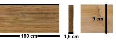 Deska sosnowa tarasowa 1,6x9x180 cm OUTLET DESKI DREWNIANE