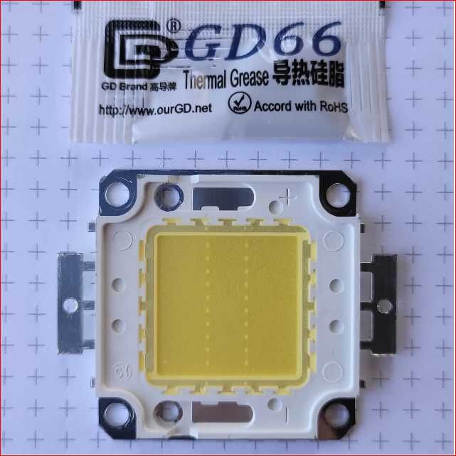 Потужний лінзований LED COB світлодіод 50w 60W 70W 6000K 12B10C 1.8A