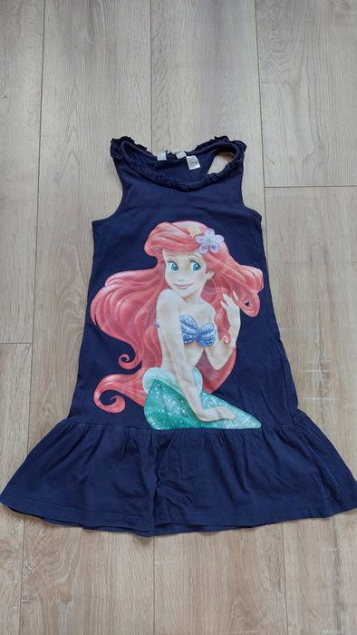 sukienka dziewczęca letnia, Disney,arielka, H&M 128 cm