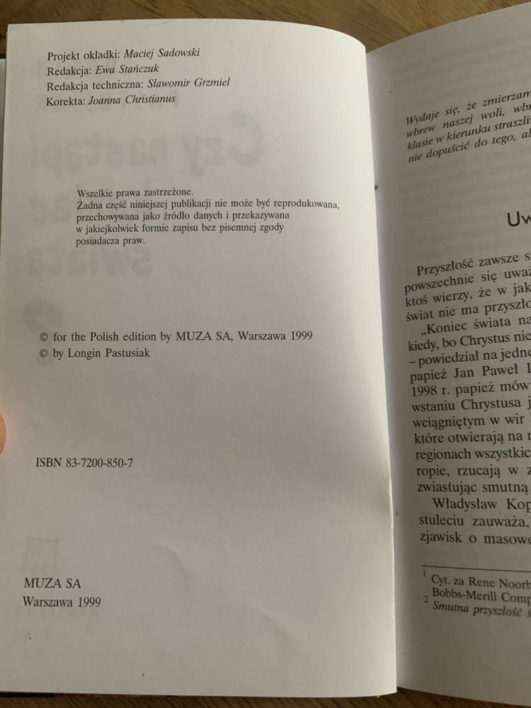Czy nastąpi koniec świata Longin Pastusiak