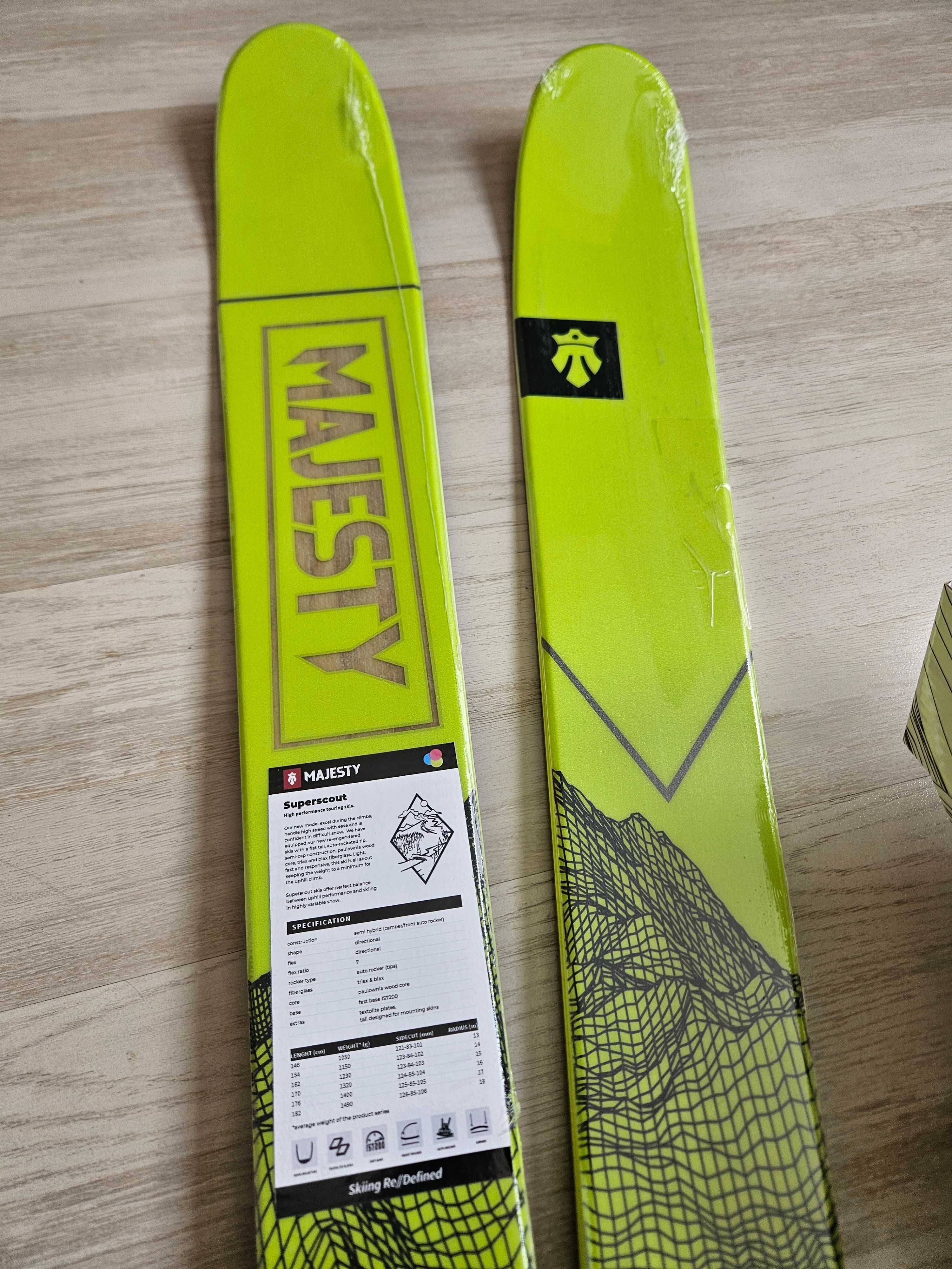 Zestaw skiturowy majesty NOWY superscout 170 wiazania atk foki kohla