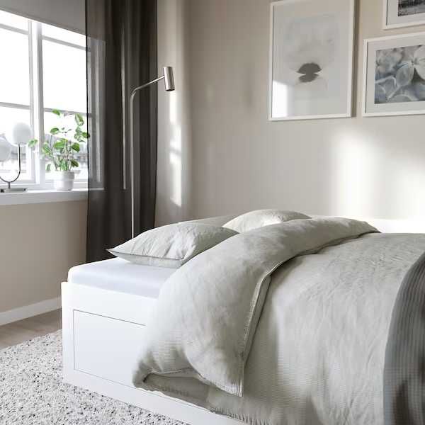 BRIMNES Rama leżanki z 2 szufladami  biały, 80x200 łóżko Ikea