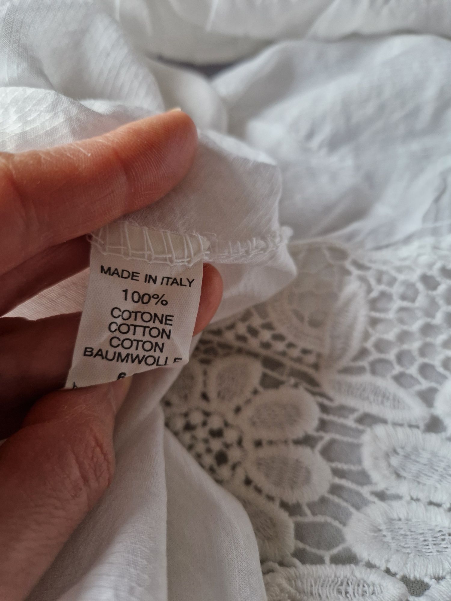 NOWA Cienka biała koszula tunika oversize styl boho
