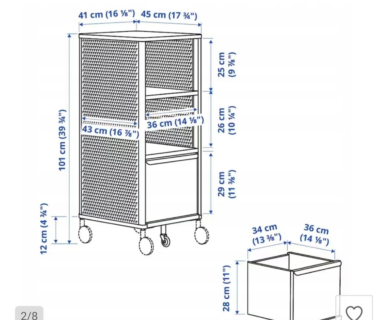 IKEA BEKANT Szafka siatka/czarny 61x101 cm